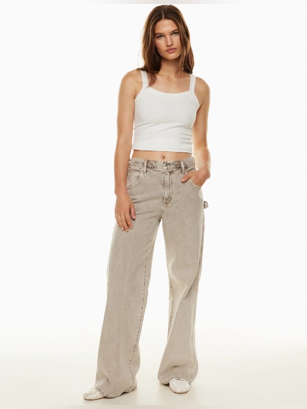 AGOLDE Magda Carpenter Jean in Drab